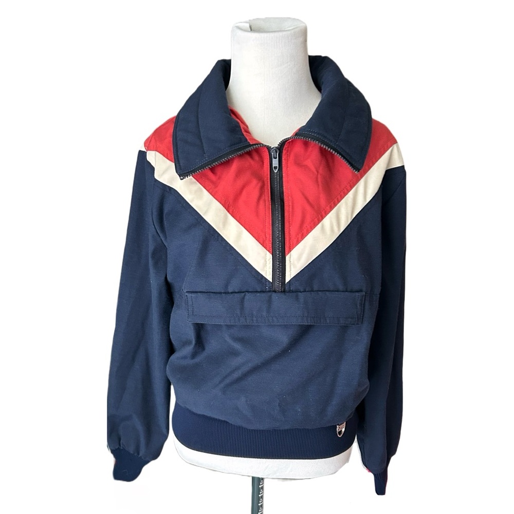 Vintage SKYR windbreaker USA red white and blue quarter zip